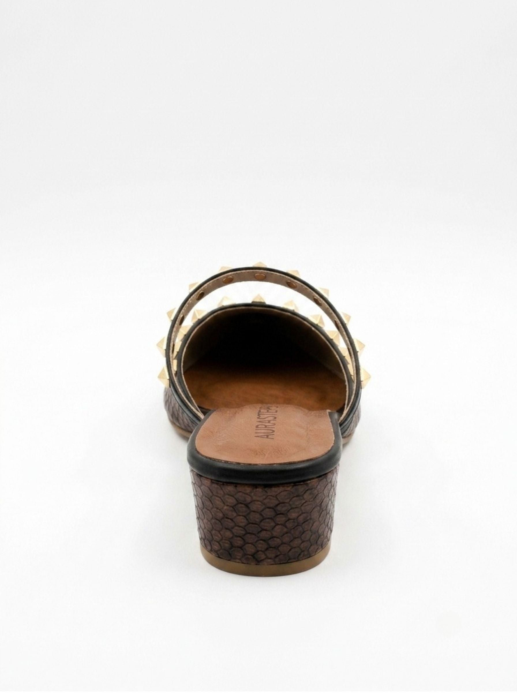 AURASTEPS Python Studded Pointed Mules