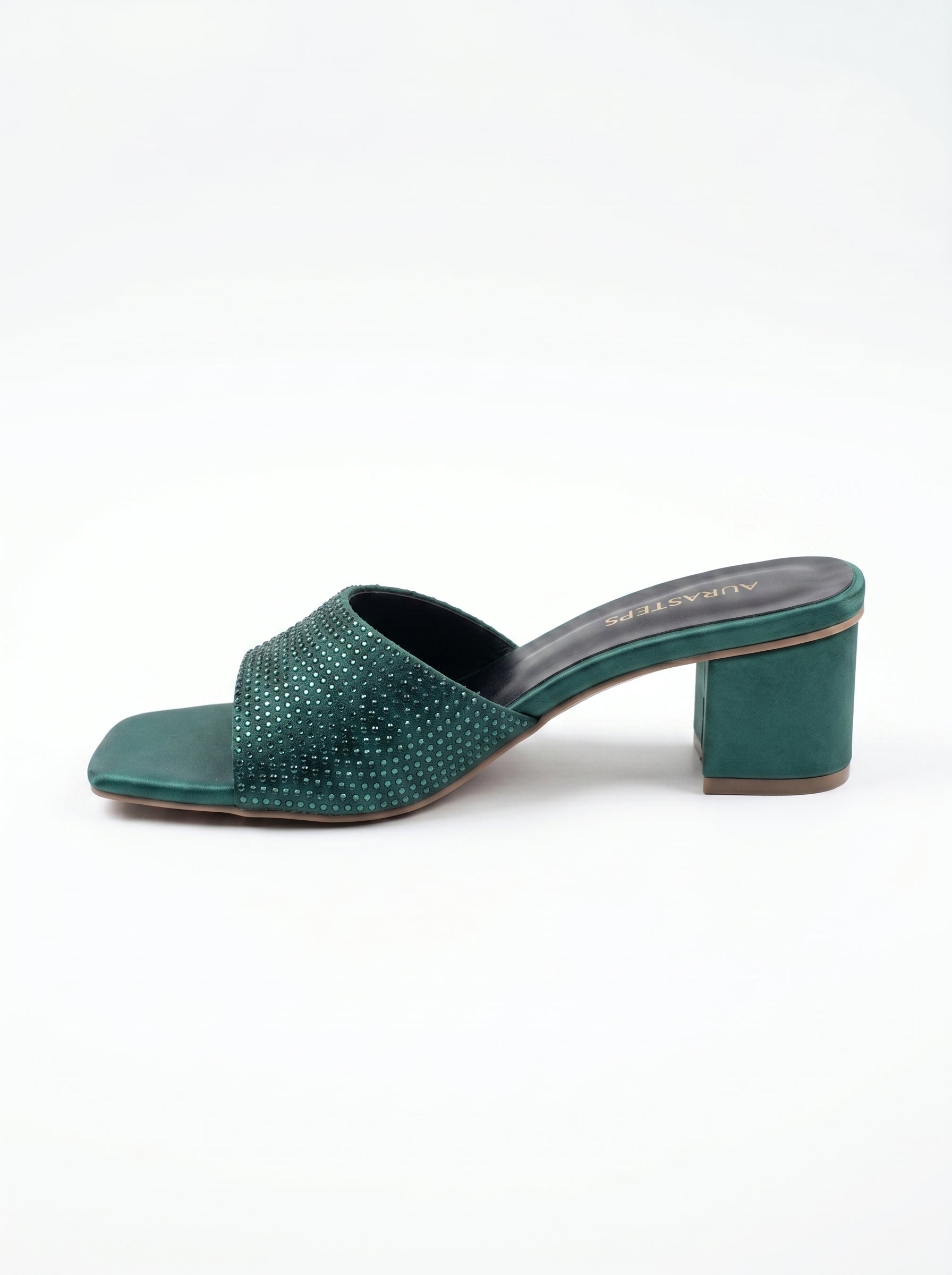 AURASTEPS – Crystal Glaze Flared Heels