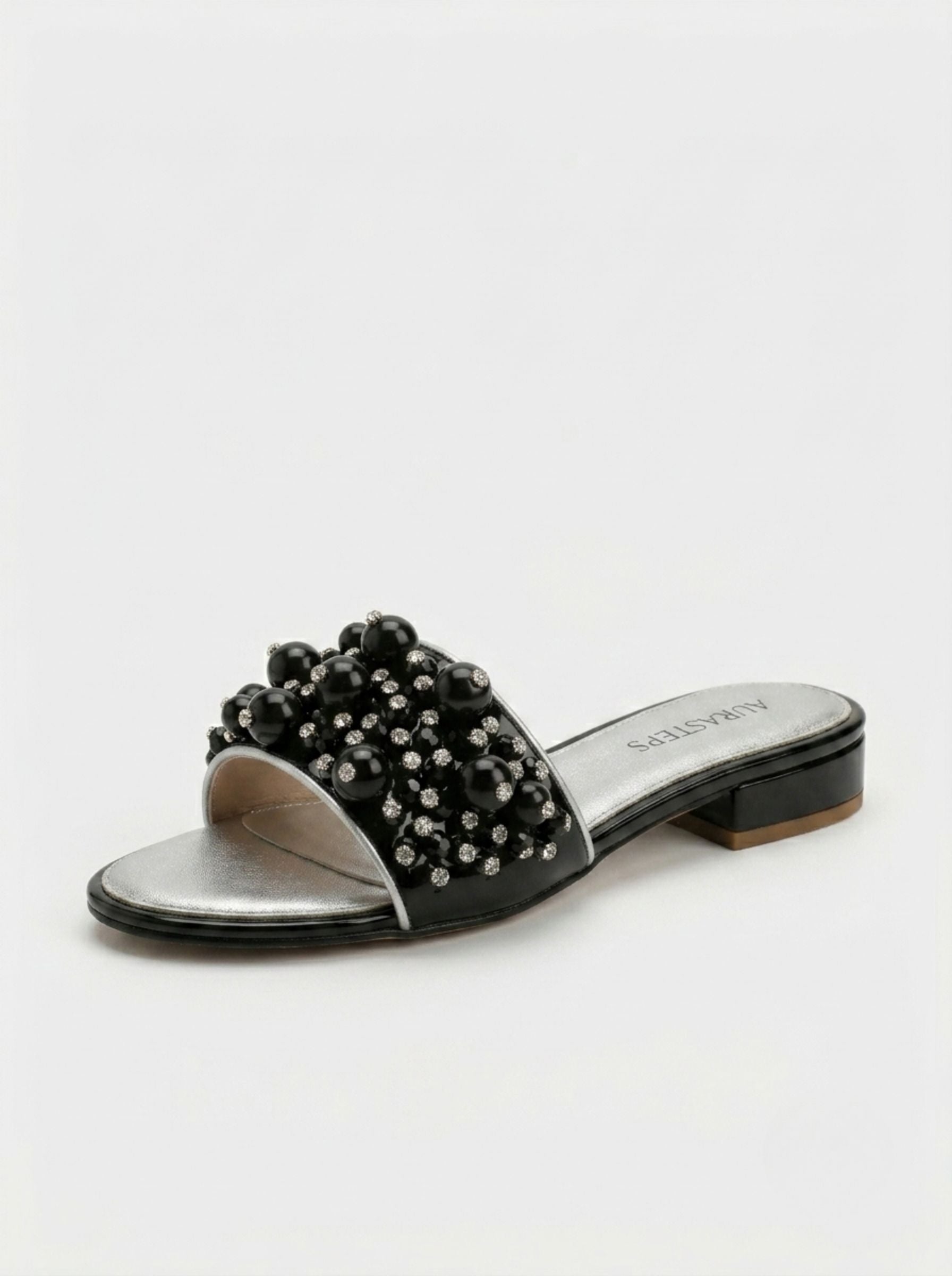 AURASTEPS Midnight Pearl Low-Heel Slides