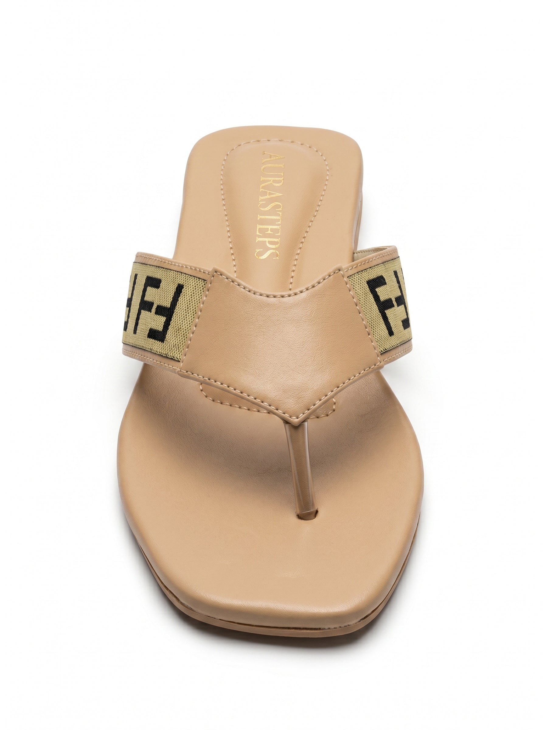 AURASTEPS Nude Monogram Casual Flats