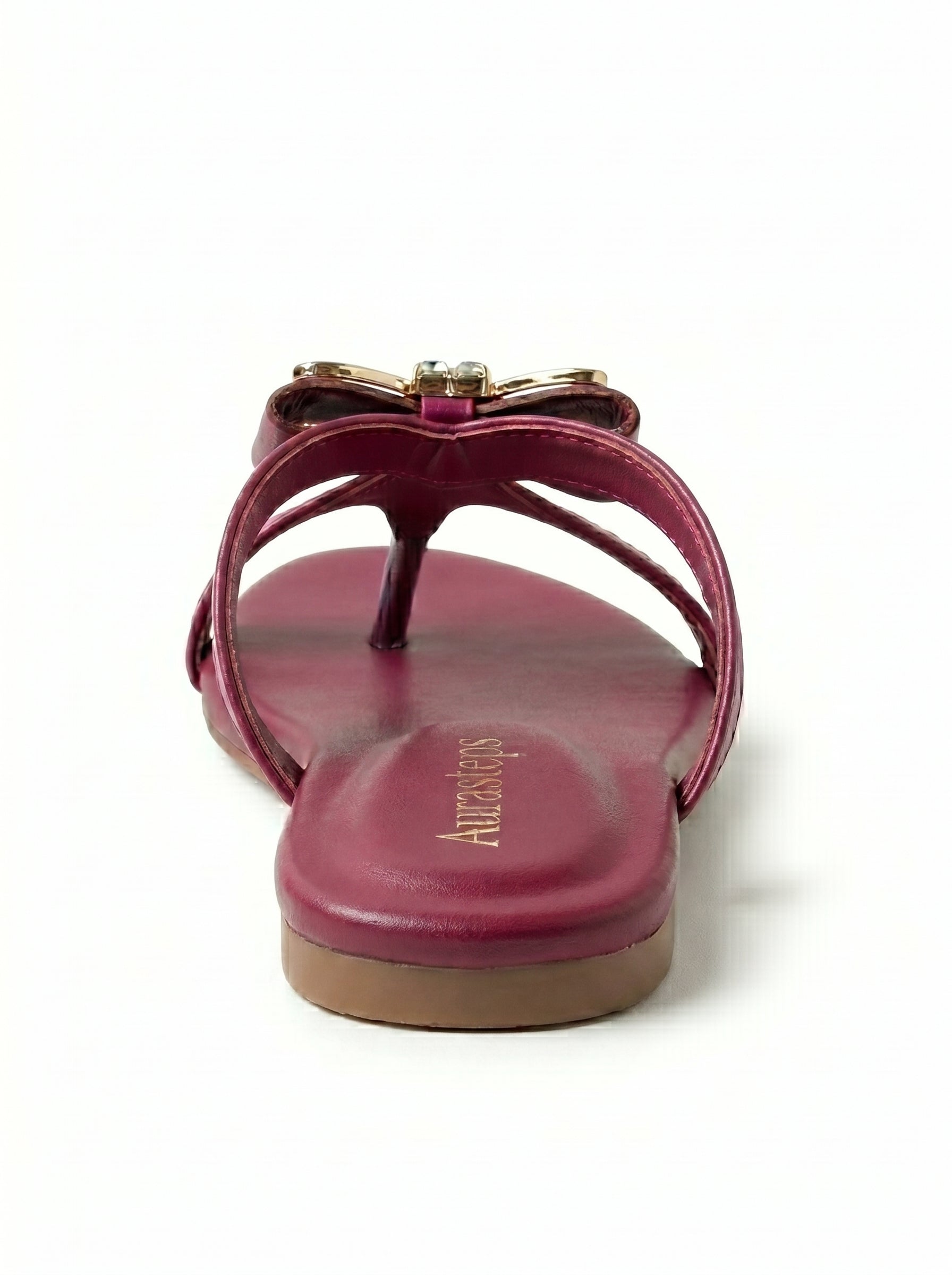 Aura Maroon Bow Flats