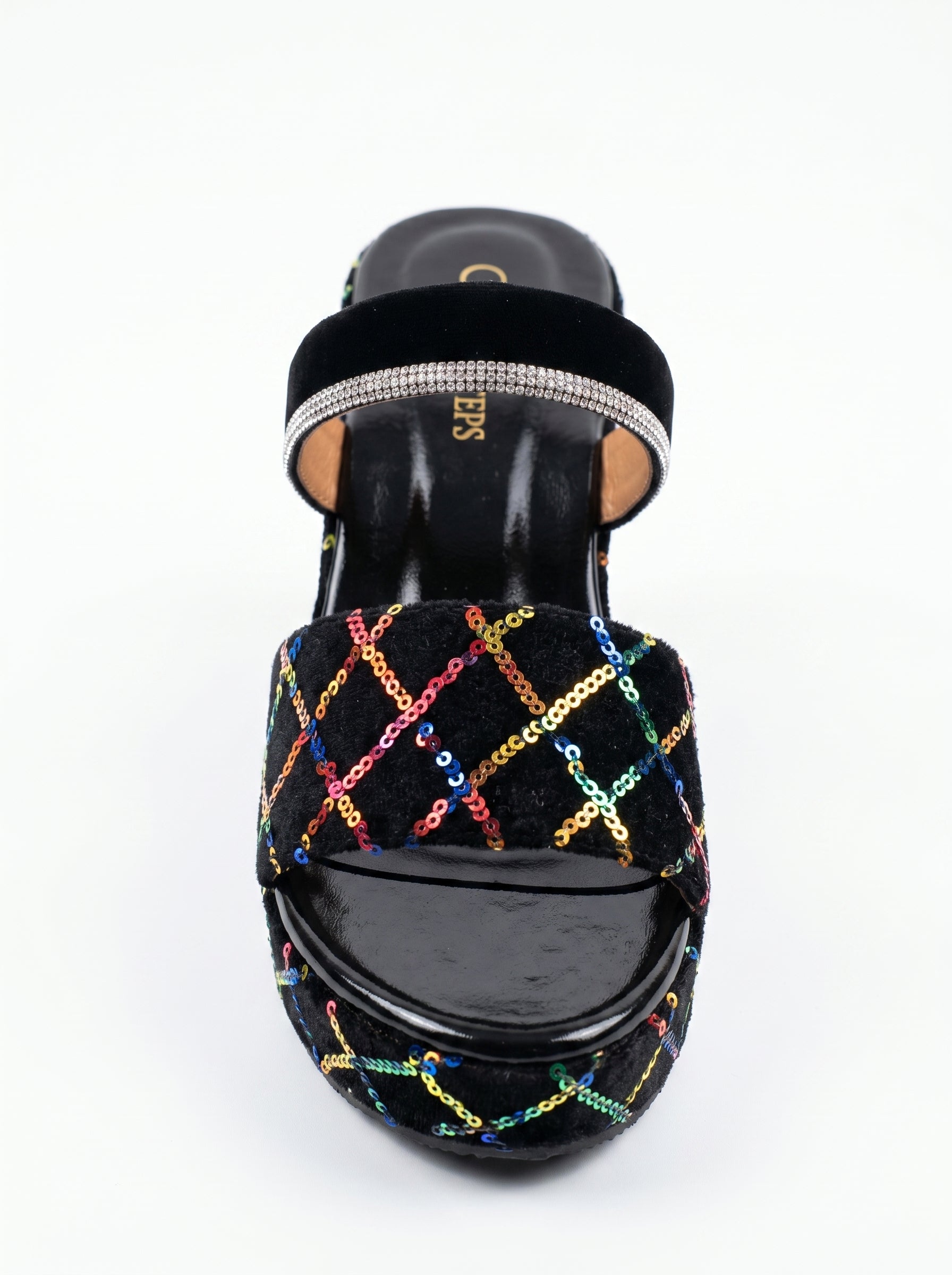 AURASTEPS Midnight Rainbow Velvet Wedges