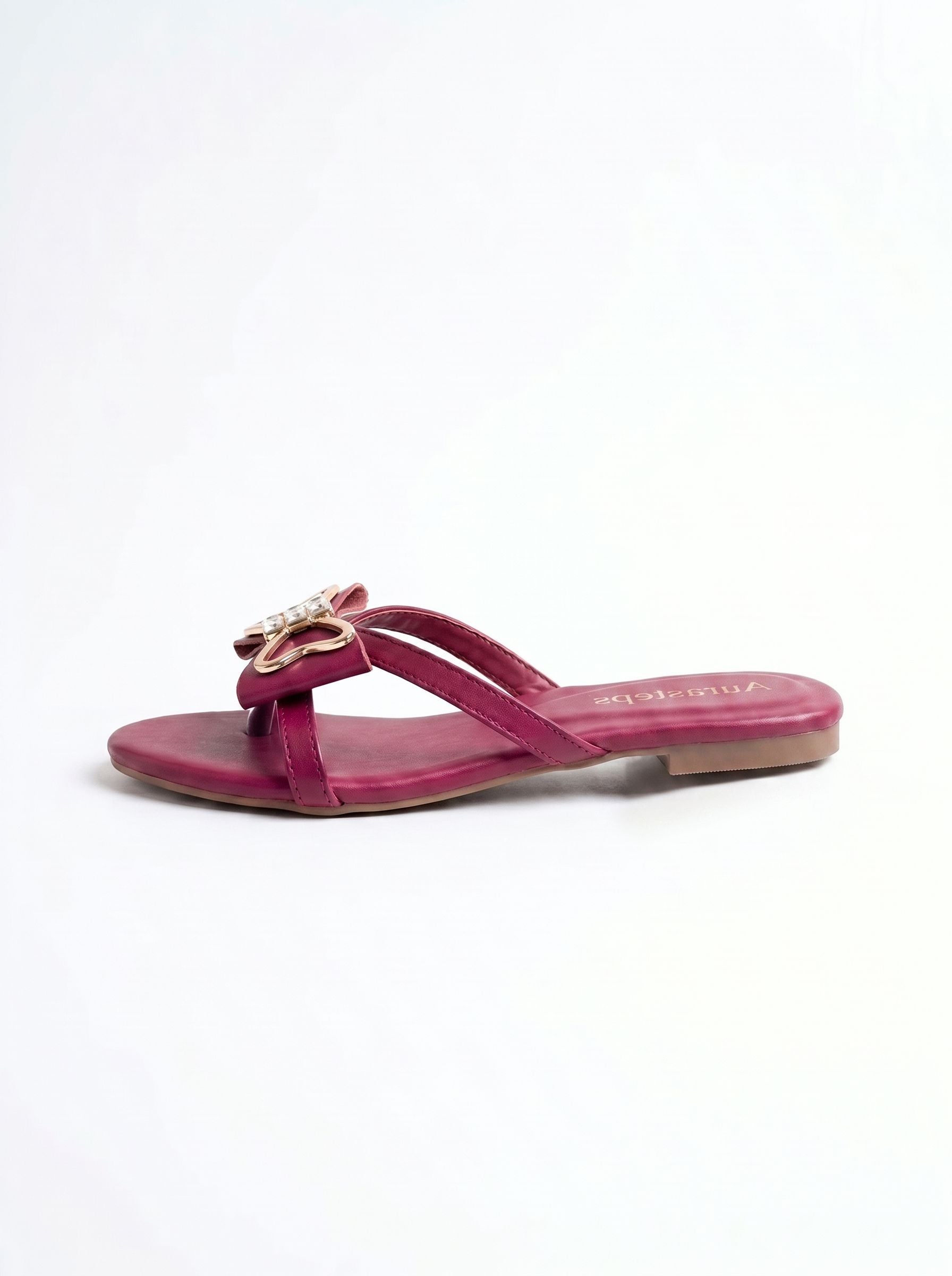 Aura Maroon Bow Flats