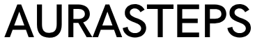 Aurasteps logo in black text on a white background