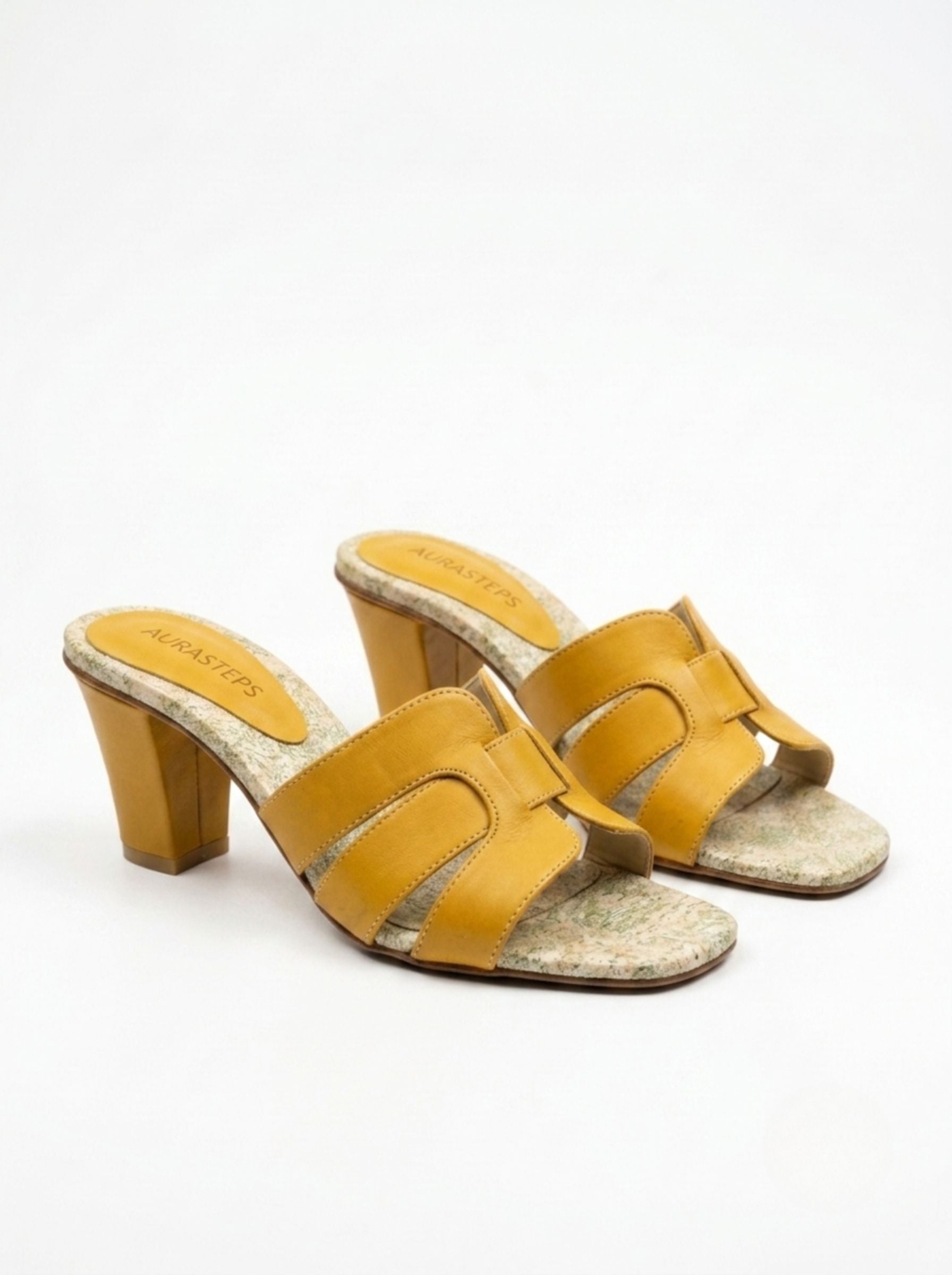 AURASTEPS Canary Chic Open-Toe Mules