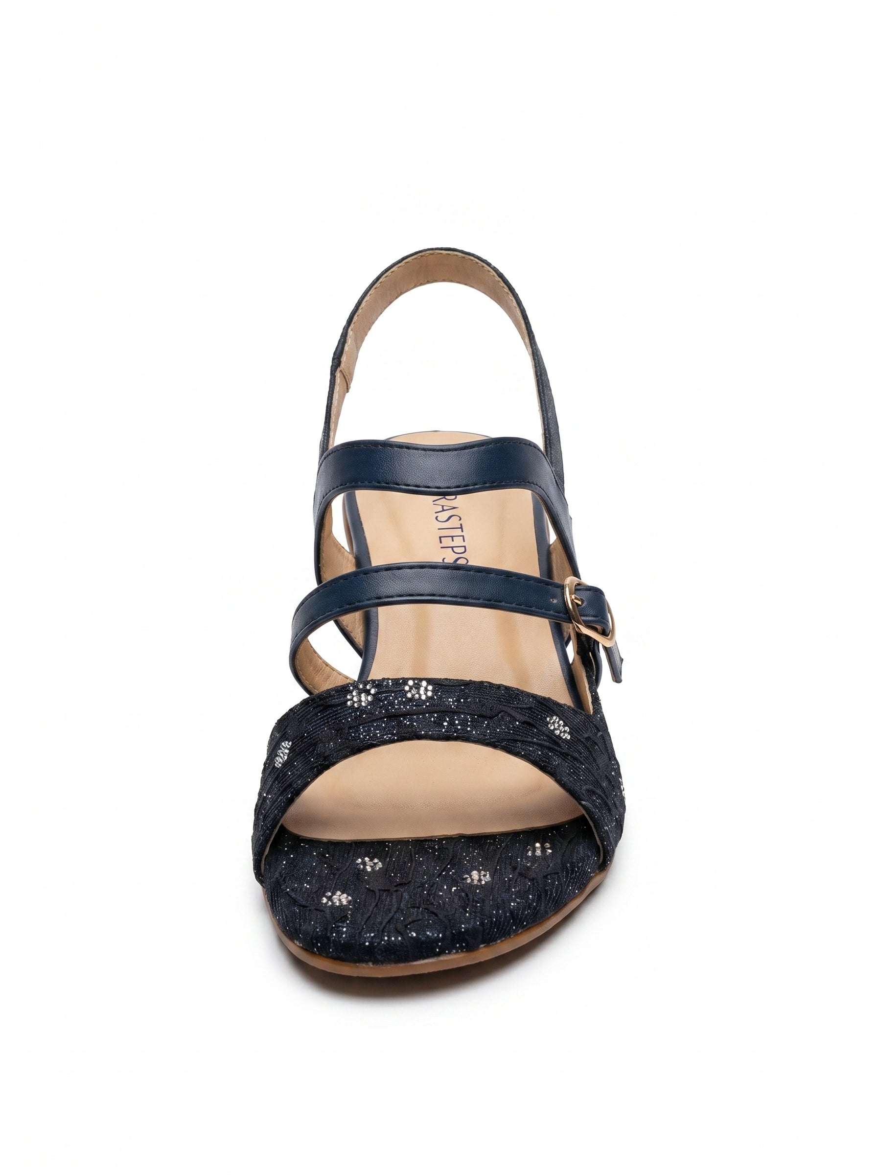 AURASTEPS Midnight Navy Glitz Block Heels