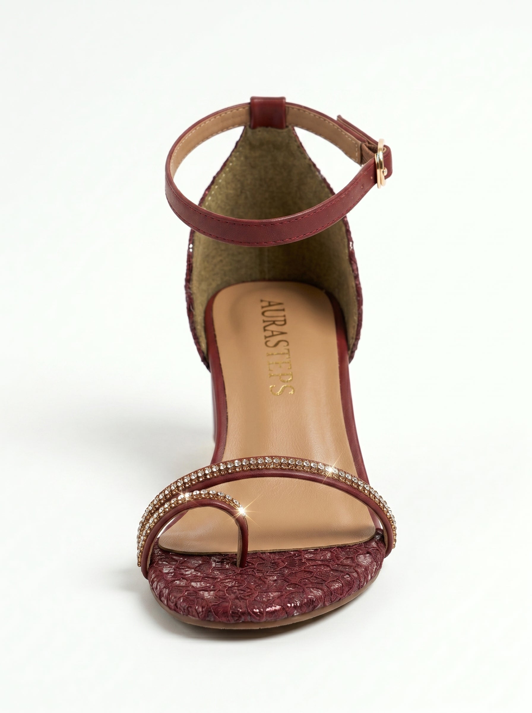 Shehnai Maroon Block Heels