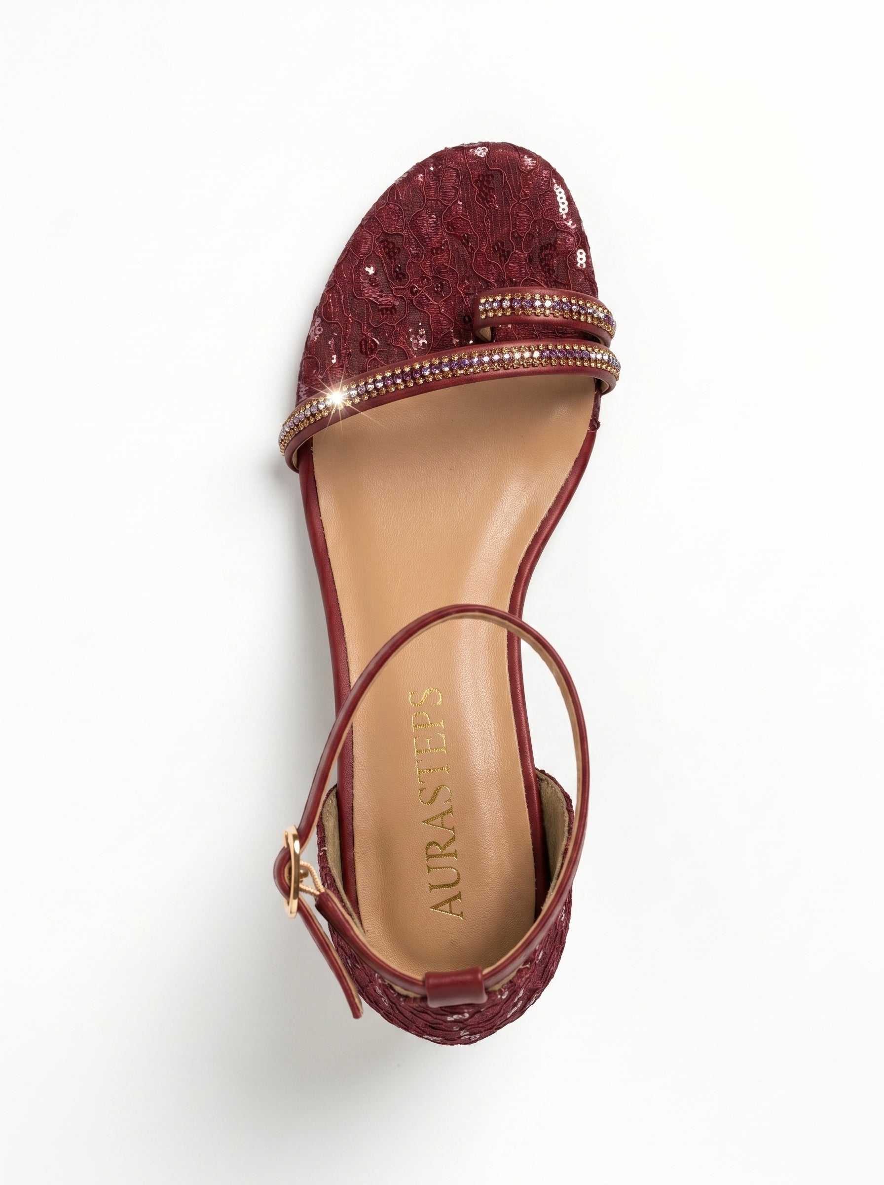 Shehnai Maroon Block Heels