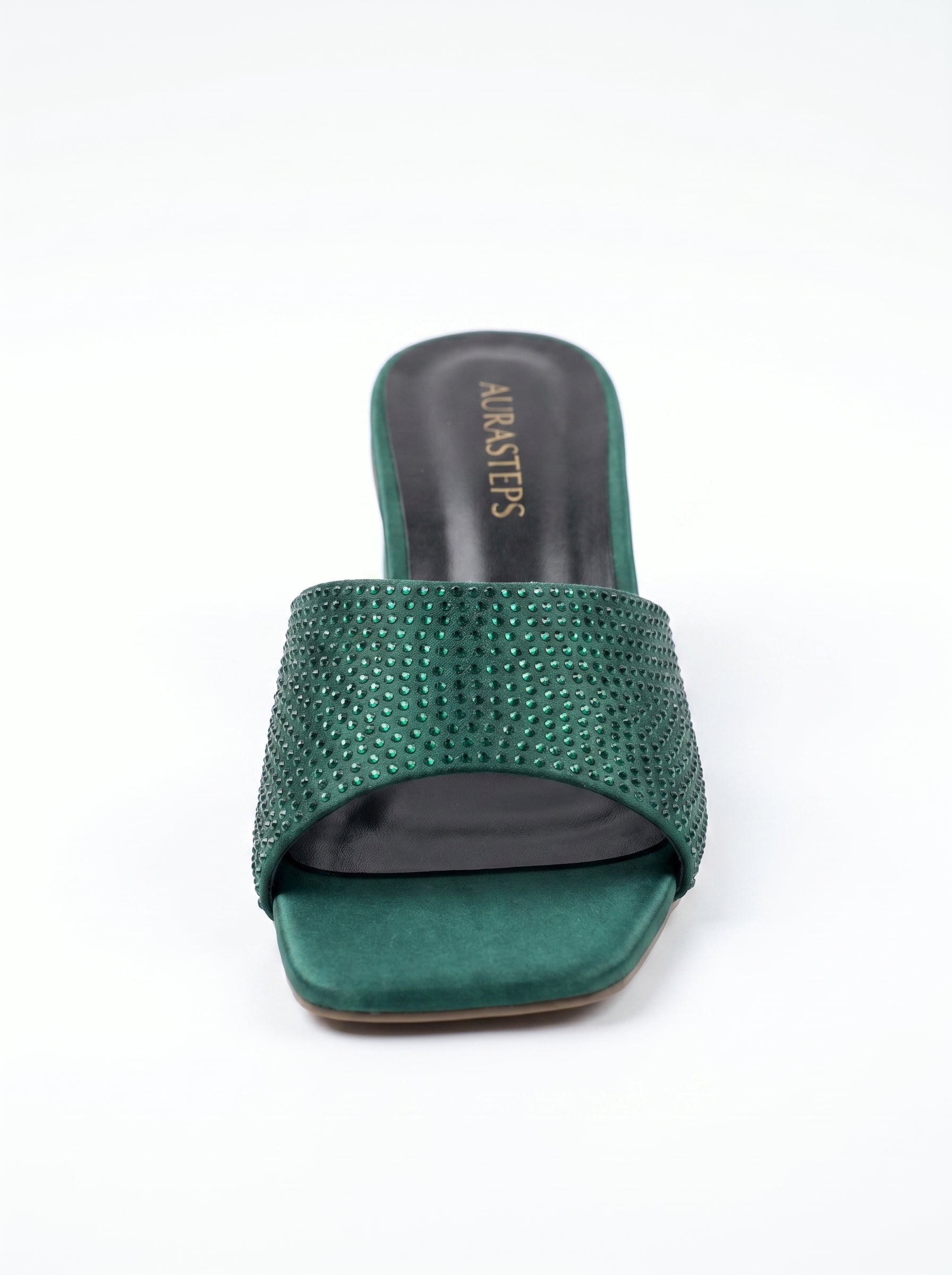 AURASTEPS – Crystal Glaze Flared Heels