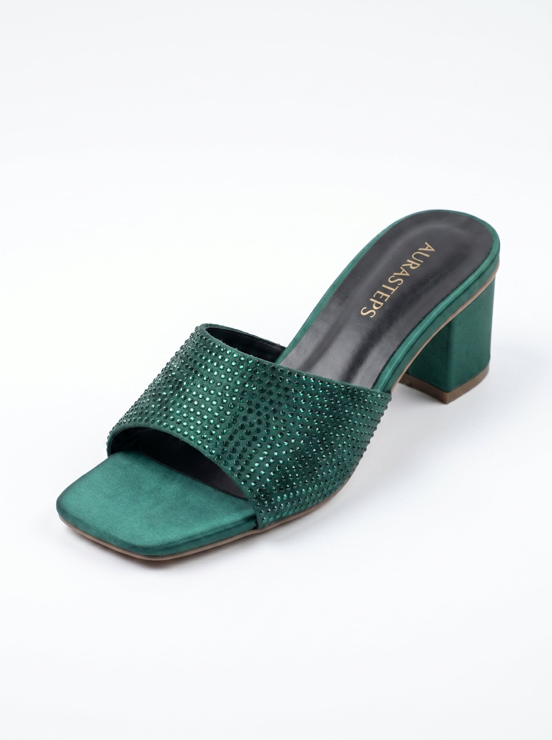 AURASTEPS – Crystal Glaze Flared Heels