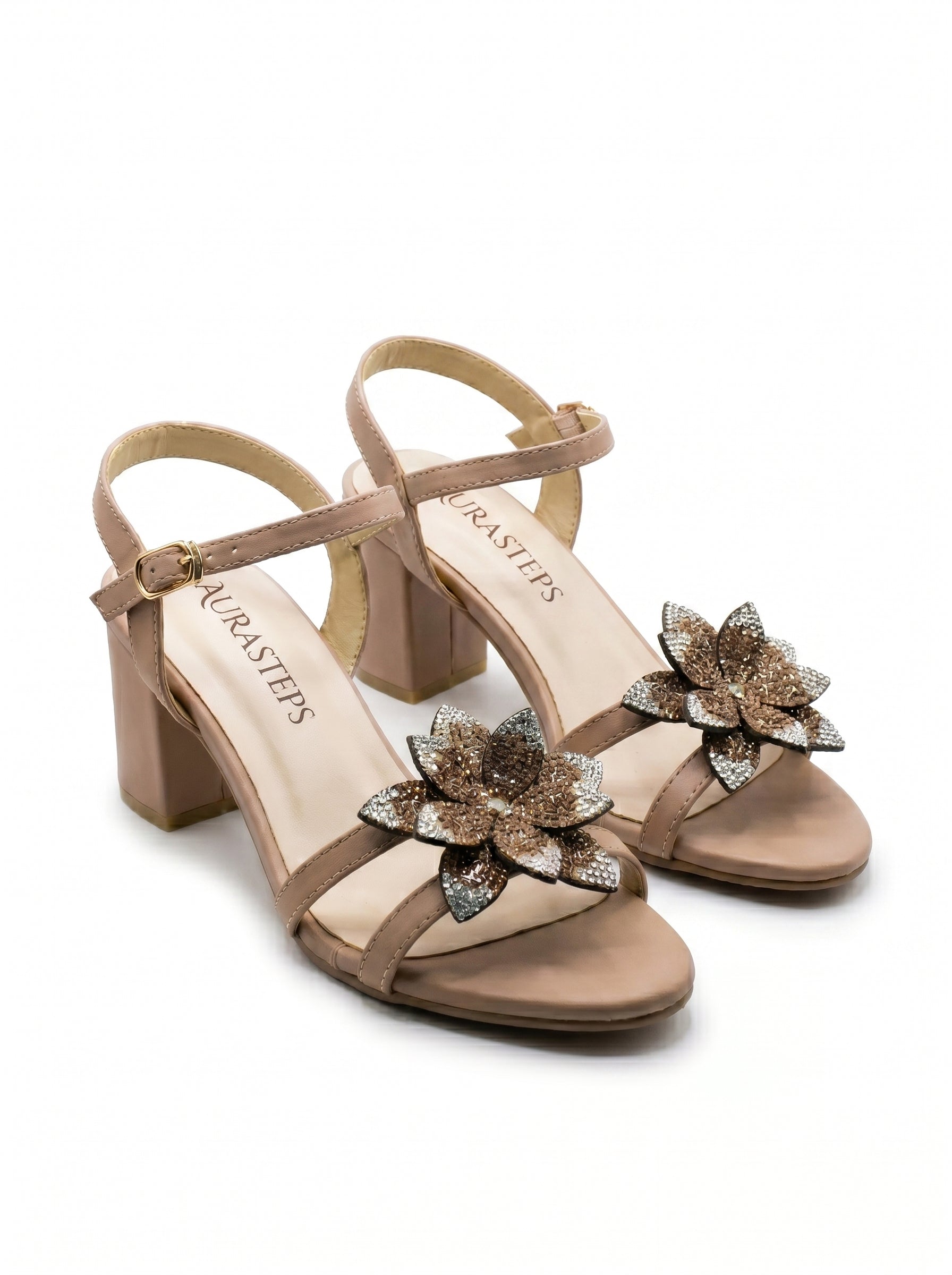 AURASTEPS Flora Blossom Block Heels