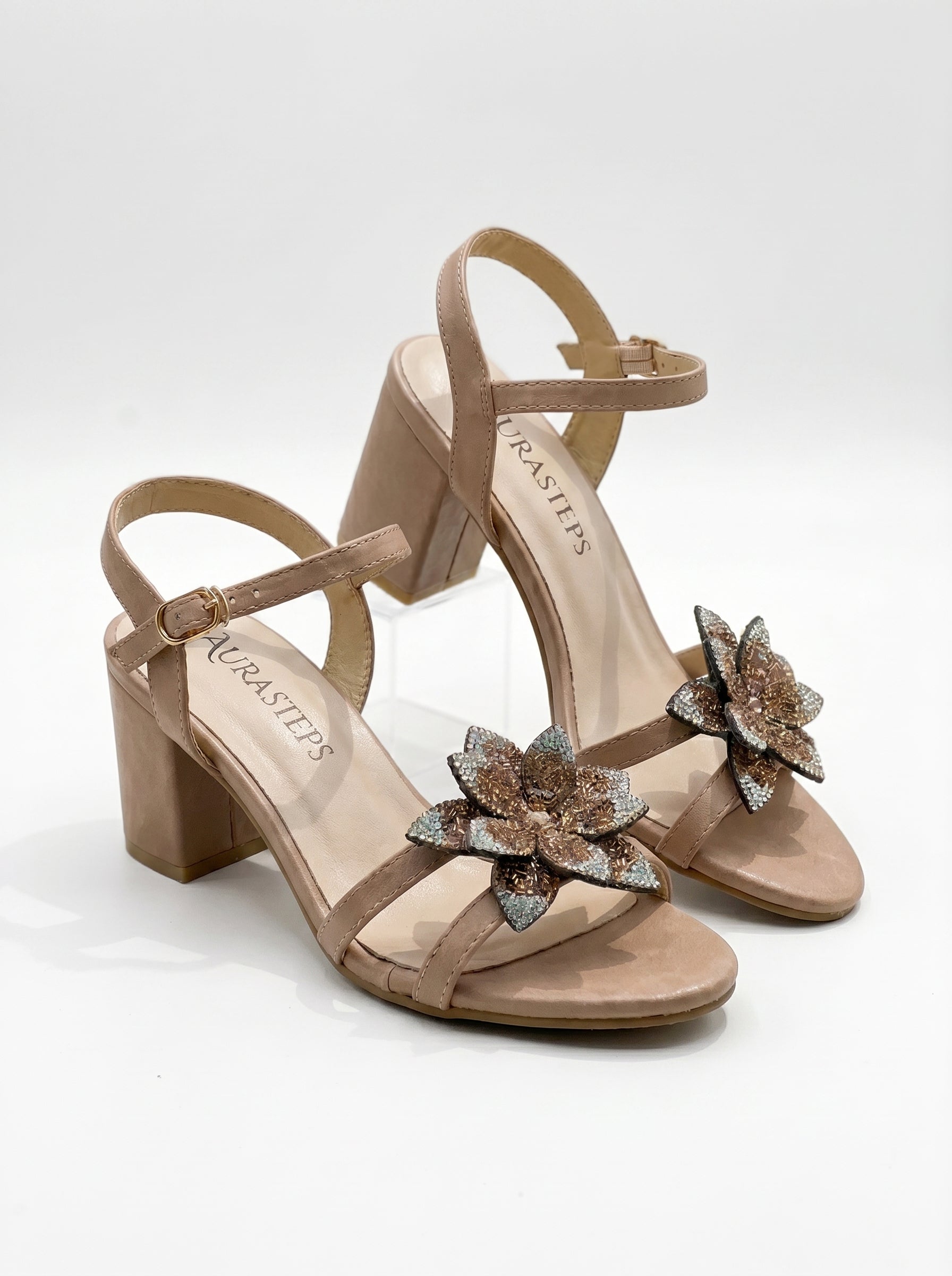 AURASTEPS Flora Blossom Block Heels