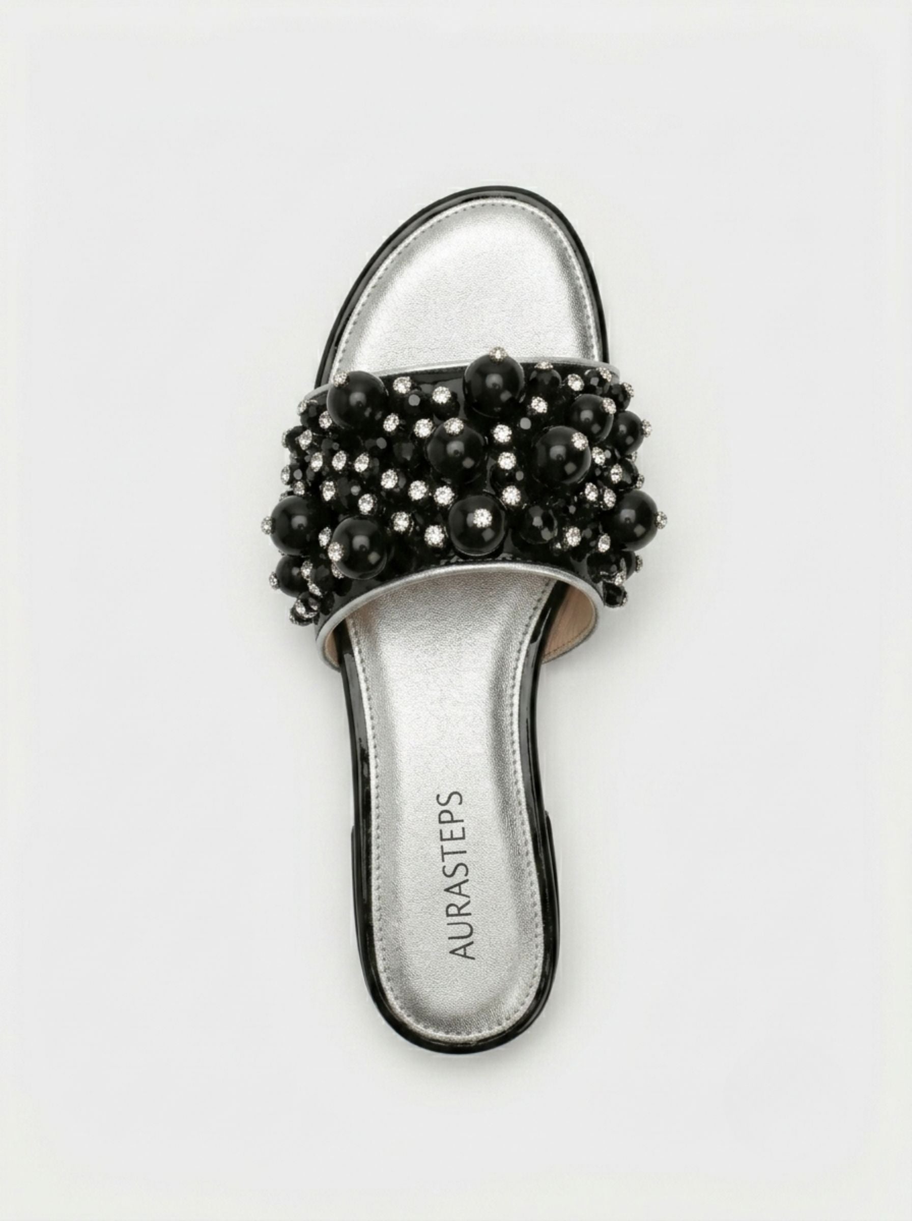 AURASTEPS Midnight Pearl Low-Heel Slides