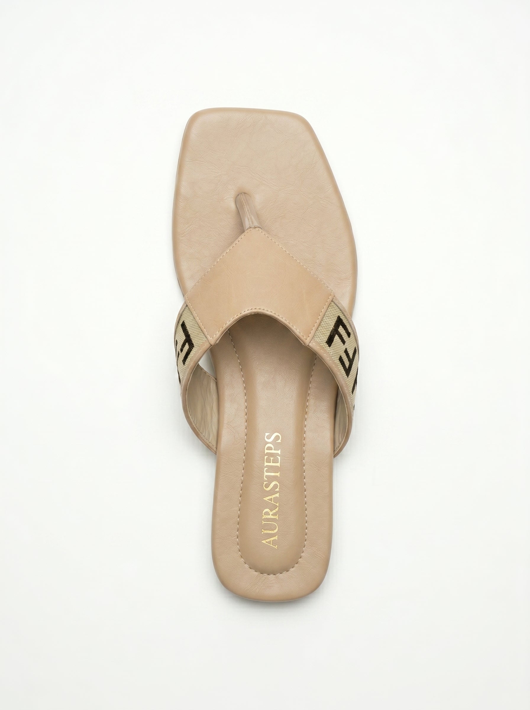 AURASTEPS Nude Monogram Casual Flats