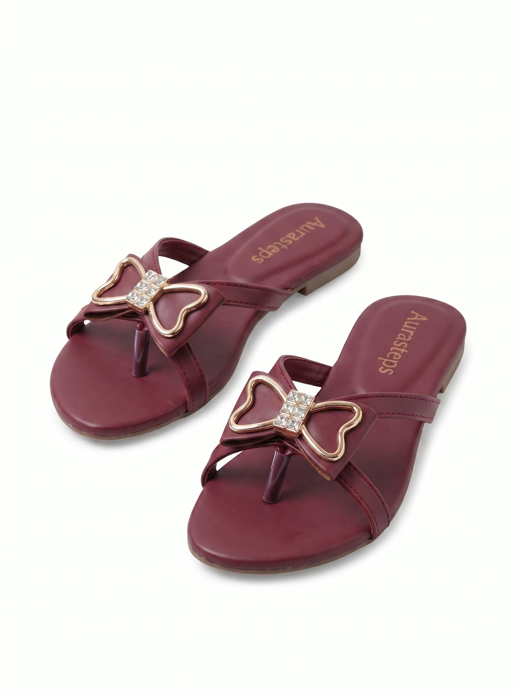 Aura Maroon Bow Flats